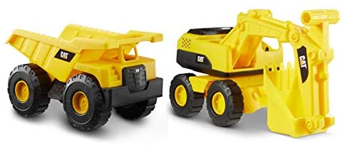 Cat Construction Tough Rigs 15 Dump Truck & Excavator Toys 2 Pack, Yellow