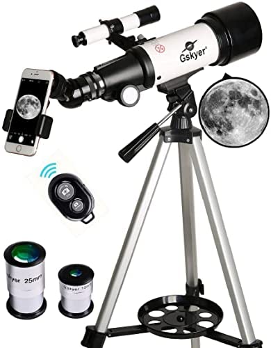 Gskyer Telescope, 70mm Aperture 400mm AZ Mount Astronomical Refracting Telescope for Kids Beginners - Travel Telescope with Carry Bag, Phone Adapter and Wireless Remote