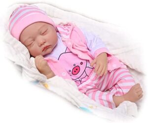 Sleeping Reborn Baby Dolls Girl, 22 Inch Realistic Newborn Baby Doll, Lifelike Reborn Toddler Dolls That Look Real, Weighted Soft Body Silicone Reborn Doll Gift for Kids Birthday