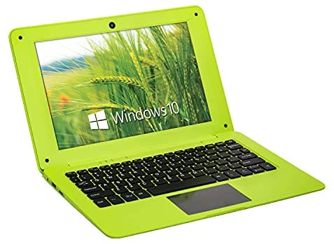 Goldengulf Windows 10 Portable Computer Laptop Mini 10.1 Inch 32GB Ultra Slim and Light Netbook Intel Quad Core PC HDMI USB Netflix YouTube for Children (Green)
