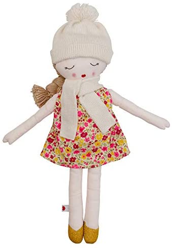 Hearts of Yarn Autumn Plush Handmade Doll for Girls Soft Toy for Toddlers, Infants and Babies 19 inches Tall Extra Large, Handmade First Baby Doll and Toy Cute Nursery Room Decor