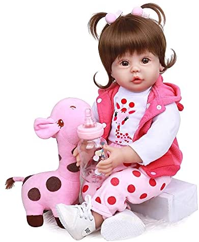 CHAREX Realistic Reborn Baby Doll:18 Inch Lifelike Realistic Newborn Soft Silicone Weighted Toddler Baby Dolls That Look Real , Real Life Realistic Newborn Baby Dolls for Girl Age 3+