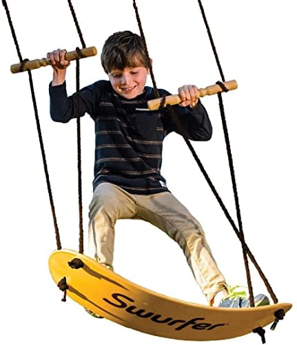 Swurfer - the Original Stand Up Surfing Swing - Curved Maple Wood Board To Easily Surf The Air