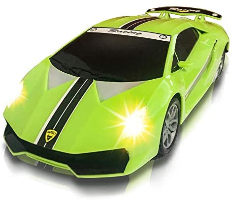 ArtCreativity Green Racer Car with Lights and Sounds, Light-Up Push n Go Racer Car for Kids, LED Headlights and Engine Sound, Best Birthday Gift for Boys, Girls, Toddlers Ages 3+