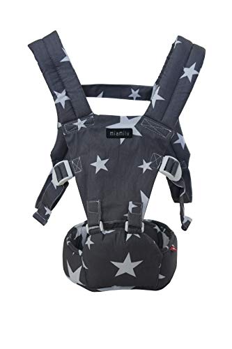 MiaMily Hipster Baby Doll Carrier for Toddlers and Kids, Star Print in Soft Cotton, Safe, Soft Padded with Adjustable Velcro Strap, Machine Washable