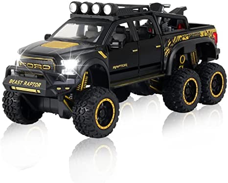 Toy Pickup Trucks for Boys 1/24 Raptor F150 Diecast Metal Model Toy Car for 3 4 5 6 7 8 Year Old Kids