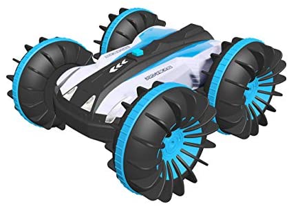 Remote Control Car for Boys Gifts - Outdoor 2.4GHz Land Water Boat Truck All Terrain RC Stunt Car with Rotate 360 Electric Vehicle Toy Age 4-12 Year Old Girl Boy Cool Summer Gift
