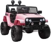Aosom 12V Kids Ride On Car, Electric Battery Powered Off Road Truck Toy with Parent Remote Control, Adjustable Speed, Pink