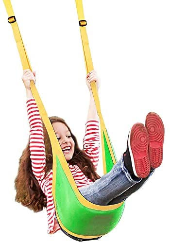 PACEARTH Portable Tree Swing Seat, Super Easy Set up Kids Swing with 8.5ft Adjustable Straps and Carabiners for Indoor Outdoor Backyard, Camping, Hiking - Playground Swingset Replacement (Green)