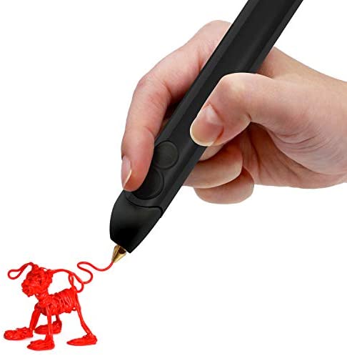 3Doodler Create+ 3D Printing Pen for Teens, Adults & Creators! - Black (2021 Model) - with Free Refill Filaments + Stencil Book + Getting Started Guide