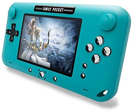EASEGMER Handheld Games for Kids, Built-in 500 Retro FC Video Games - 4 Inch Portable Video Games Player Support TV/AV Output & Two Player, Best Kids Electronic Gift Toys for Boys Ages 4-12 (Blue)