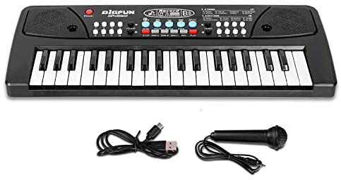 Kids Keyboard Piano 37 Keys Piano for Kids Electronic Piano with Microphone Music Educational Toy Gift for Girls Boys Children