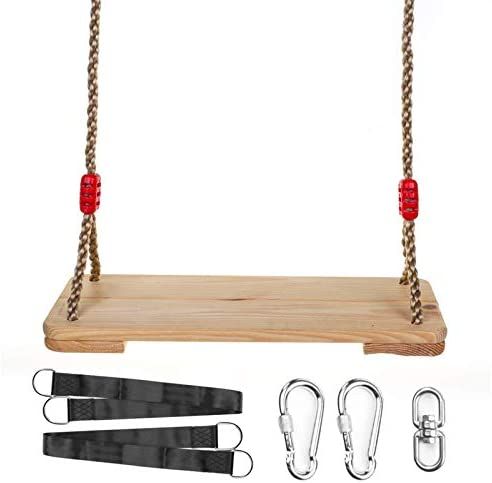 Hanging Wooden Tree Swings for Kids Children Teen Adult with Straps, 17