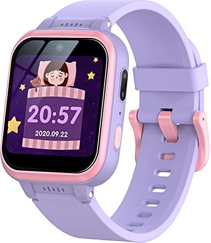 GeGuly Kids Smart Watch,Multifunction Rechargeable Touch Screen Toddler Watch with HD Dual Camera,Gaming and Music Player Educational Toys,Christmas Birthday Gifts for Girls Boys Ages 6-12 (Purple)