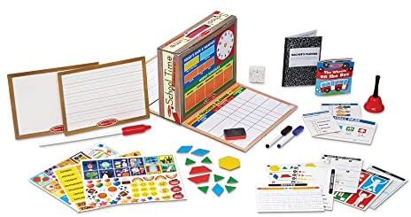 Melissa & Doug School Time! Classroom Play Set Game - Be Teacher or Student