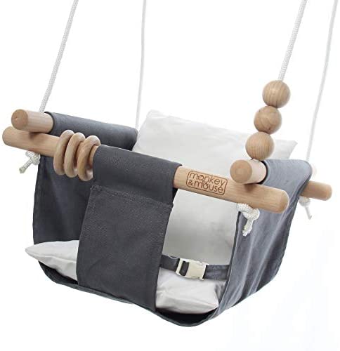 Monkey & Mouse Baby Swing Seat - Hanging Indoor Swing for Kids & Temporary Baby Swing Outdoor - Used for Indoor Playground, Sports & Outdoor Play Toys, Swing Sets for Backyard