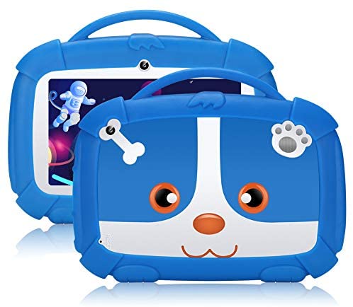 Padgene Kids Tablet 7 Inch,Android 9.0 Parental Control Kids Mode Pre-Installed WiFi Tablet Learning Games Camera IPS HD Display 1 GB+16GB with Kid-Proof Case (7 Inch, Blue)