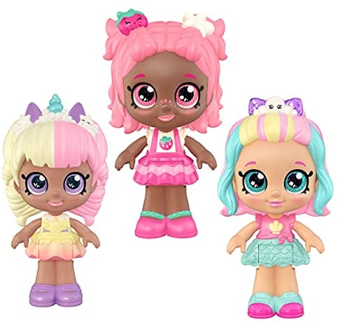Kindi Kids Minis Collectible Posable Bobble Head Figurine 3pc - Mini Besties