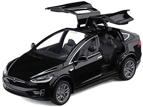 Diecast Toy Car Model X,Zinc Alloy Casting Pull Back Vehicles,1:32 Scale for 4 to 12 Years Old Toddlers Kids Toy Gift - with Lights and Music (Black)
