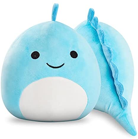Apriluna Dinosaur Plush Pillow Toys Stuffed Animal Dolls Cartoon Lumbar Back Cushion Play Toys for Birthday Gifts (SkyBlue)