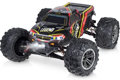 1:10 Scale Large RC Cars 50+ kmh Speed - Boys Remote Control Car 4x4 Off Road Monster Truck Electric - Hobby Grade Waterproof Toys Trucks for Kids and Adults - 2 Batteries + Connector for 40+ Min Play