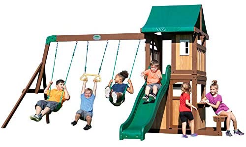 Backyard Discovery Lakewood Wooden Playset Swing Set