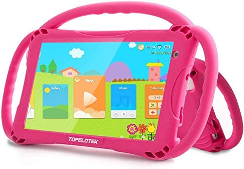 Kids Tablet Toddler Tablet for Kids WiFi Android 11.0 32GB Kids Tablets 4000mAh Kids Learning Educational APP Pre-Installed YouTube Netflix Parental Control Kid-Proof Case Handles Lanyard (Rose RED)