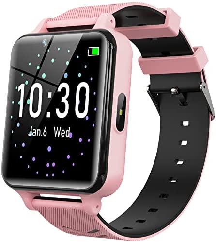 Smart Watch for Kids Girls Boys - Kids Smart Watch for 4-12 Years with Games Music Player Alarm Clock Camera Calculator Calendar Educational Toys Digital Wrist Watch Christmas Birthday Gifts (Pink)