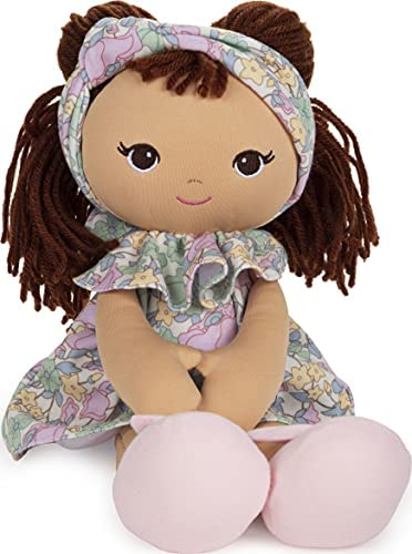 GUND Baby Toddler Doll Plush Brunette, Green Garden Dress, 8