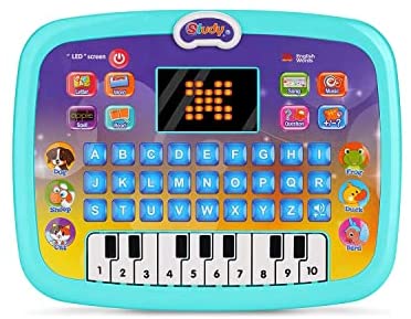 Learning Tablet Toys for Kids Toddlers , Early Educational Toys Kids Baby Toddlers Tablet Learning Toys, Interactive Toy for Numbers, Letters, Word, Music, Piano, Animals and Math Learning (Green)