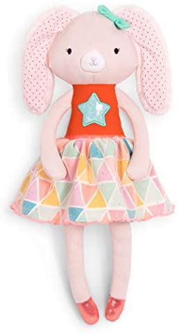 B. Toys – Plush Doll – Bunny Toy Doll – Soft Stuffed Animal for Baby, Toddler, – Orange & Pastel Outfit – 15” – Washable Rabbit – Tippy Toes – Becky Bunny – 18 Months +