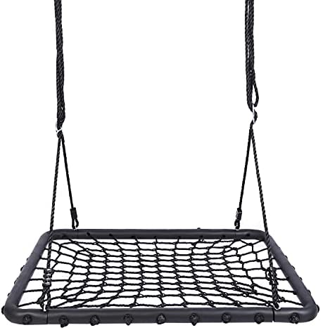 RedSwing 40'' Spider Web Swing for Kids , Rectangle Flying Net Swing for Tree Capacity 660lbs, Safe Durable with Hanging Straps
