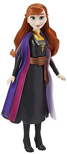 Disney Frozen 2 Frozen Shimmer Anna Fashion Doll, Skirt, Shoes, and Long Red Hair, Toy for Kids 3 Years Old and Up , Black