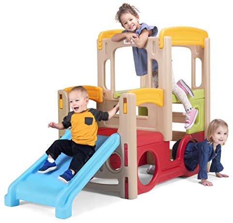 Simplay3 Young Explorers Adventure Climber - Indoor Outdoor Crawl Climb Drive Slide, Year-Round Playset for Children