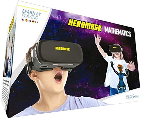 VR Headset + Math Games [Multiplication Subtraction etc] Virtual Games: Gift for Boys & Girls. Cool Educational Toys for Kids 5 6 7 8… Years Old. Virtual Reality Learning Resources Grade 1 2 3 4…8