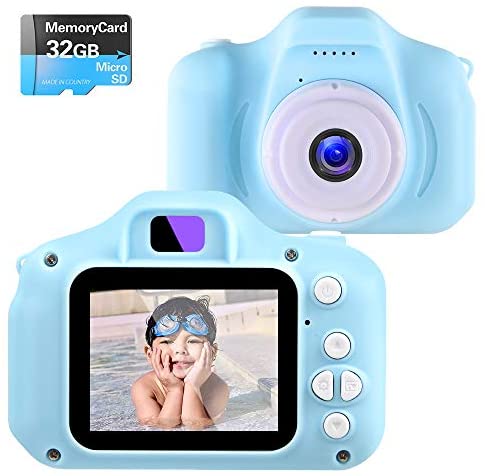 NINE CUBE Kids Toys Children Digital Camera for 3-8 Year Old Boys Girls Kids Action Camera ,Toddler Video Recorder 2 Inch 1080P Birthday Gifts for 3 4 5 6 7 8 Year Old Kids (32G SD Card Included