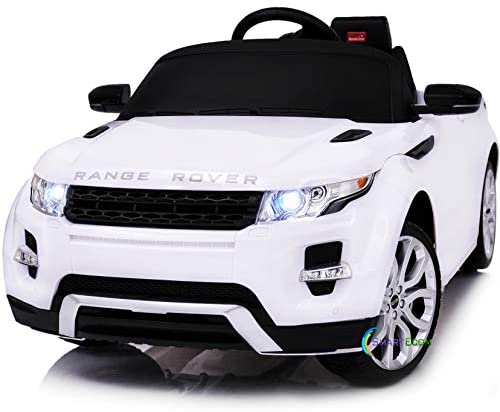 Americas Toys Ride On Car with Remote Control - Electric 12V Battery Powered Car for Kid w/ Plastic Wheels, Seat Belt, Headlights, MP3 Music, Horn Compatible with Rastar Range Rover White