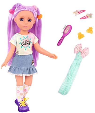 Glitter Girls Dolls by Battat – Posable 14-inch Doll Luma with Hair Extension & Pink Hair Bow, Hair Clips, and Colorful Outfit – Toys, Clothes, and Accessories for Kids Ages 3 and Up