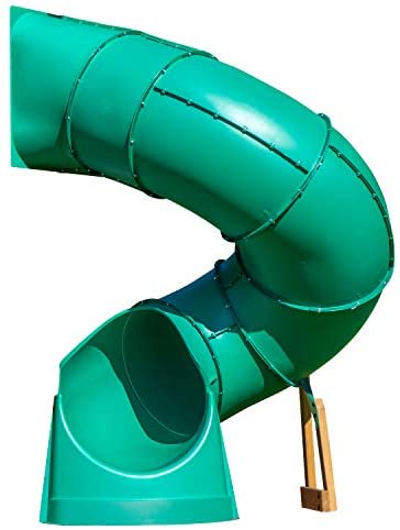 Backyard Discovery Tall Spiral Tube Slide - Right Exit, Green - Mounts to 5 Ft. Deck Height