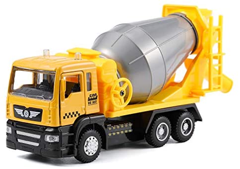 haomsj Concrete Truck Toys Cars Metal Construction Cement Mixer Toy Trucks wiht Light and Sound for Boys Age3,4,5,6 (1PC) (Mixer Truck)