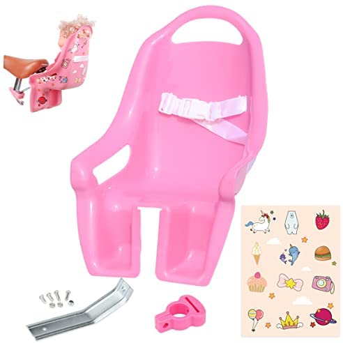 AVASTA Doll Bike Seat for Girls' Bike, Kids Bike Accessories, Doll Carrier Fits Standard Sized Dolls and Stuffed Animals, Pink & Purple