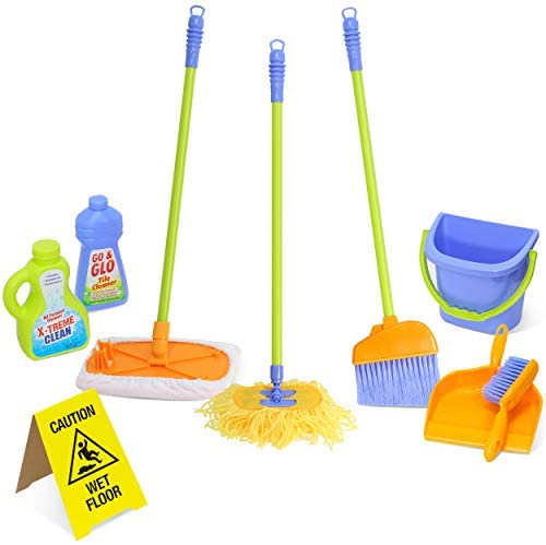 Kidzlane Kids Cleaning Set for Toddlers Up to Age 4. Includes 6 Cleaning Toys + Housekeeping Accessories. Hours of Fun & Pretend Play!