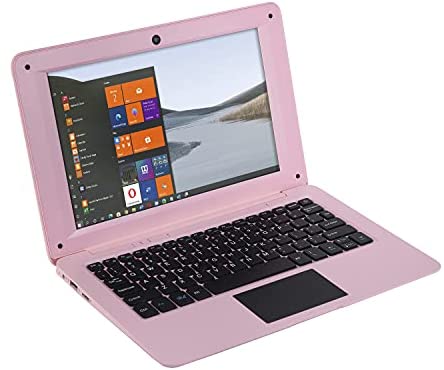 Goldengulf Windows 10 Portable Computer Laptop Mini 10.1 Inch 32GB Ultra Slim and Light Netbook Intel Quad Core PC HDMI USB Netflix YouTube for Children (Pink)