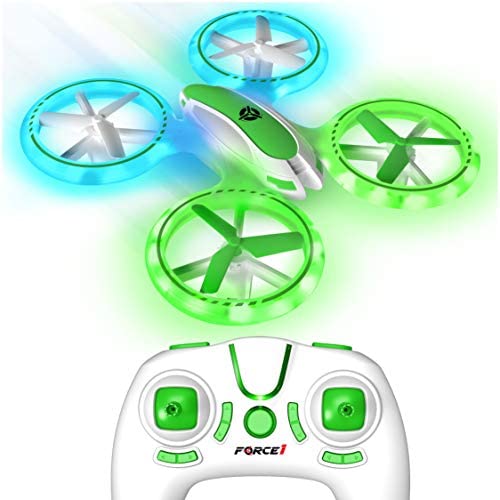 Force1 UFO 3000 LED Mini Drone for Kids - Remote Control Drone, Small RC Quadcopter for Beginners with LEDs, 360 Flips, 4-Channel Remote Control, 2 Speeds, and 2 Drone Batteries