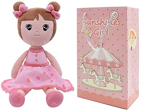 Conzy Stuffed Baby Doll Gifts for Girl Super Soft Buddy Cuddly Baby Girl Toy Gifts wtih Gift Bag 16.5 Inches in Standing