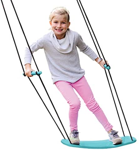 Swurfer Kick Stand Up Surfing Tree Swing Outdoor Swings for Kids Up to 150 Lbs - Hang from Up to 10 Feet High - Includes 24