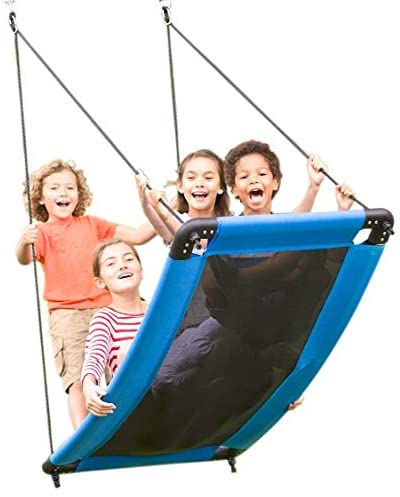 HearthSong SkyCurve Platform Tree Swing with Comfy Mat and Padded Steel Frame, 60