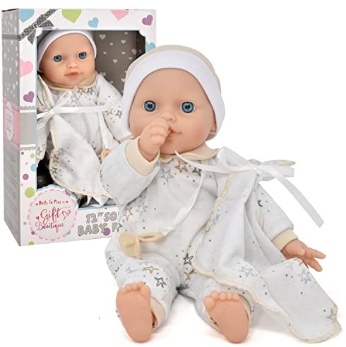 12 Inch Soft Body Baby Doll in Gift Box, Baby Doll with Pacifier, Blanket and Clothes