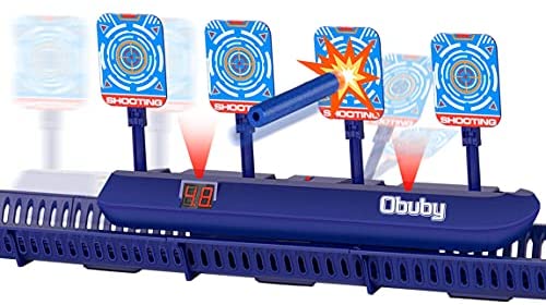 OBUBY Kids Electronic Running Scoring Shooting Target for Boys & Girls Electric Auto Reset Digital Targets for Nerf Gun Practice Toys with Updated Moving and Static Modes