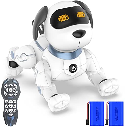 Robot Dog Toy for Kids, OKK Remote Control Robot Toy Dog and Programmable Toy Robot, Smart Dancing Walking RC Robot Puppy, Interactive Voice Control Toys, Electronic Pets Gift for Boys Girls